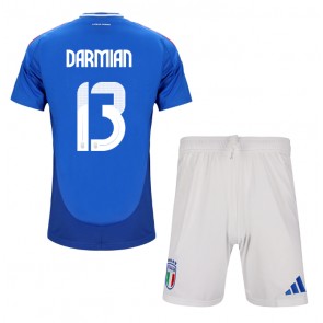 Italien Matteo Darmian #13 Hjemmebanesæt Børn EM 2024 Kort ærmer (+ korte bukser)